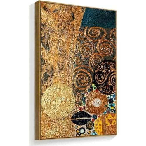 Canvas Wall Art For Living Room Bedroom Gold Swirl Abstract Painting Prints For Home Decoration