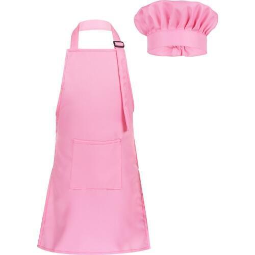 Child Kids Adjustable Apron and Chef Hat Set Kitchen Cooking Uniform Baking Painting Training Wear Boys Girls Halloween Costume