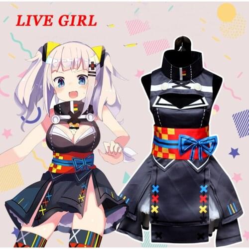Anime Kaguya Luna Dress KaguyaLuna Black Cosplay Costumes Sets Dress For Women Girls Clothes Japanese Cosplay Costumes