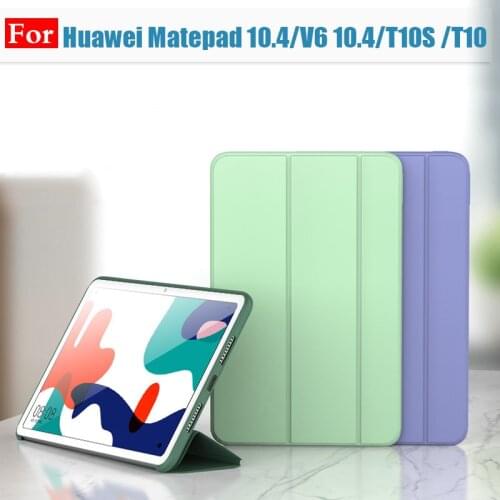 Tablet Leather Protective Cover For Huawei Matepad 10.4 V6 10.14 Case Huawei Matepad T10S 2020 case T10 Silicone soft shelln
