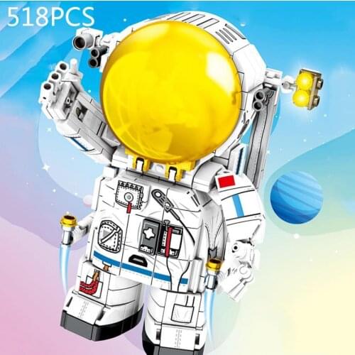 Lovely city mega astronaut bricks doll figures space exploration assemble building block educational toys for children gifts