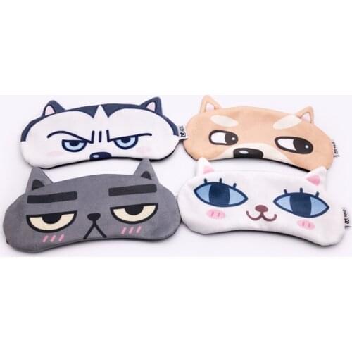 Sleep Mask Cute Cat Dog Eye Cover Plush Sort Bandage For Sleeping Blindfold Dream Night Mask Travel Women Men Health Relaxed
