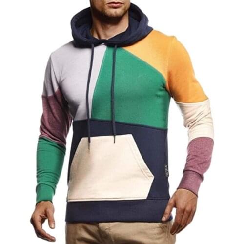 Mens Sweatshirt Color Block Hoodies Pullover Jacket Patchwork Hoodies Men Casual Hoodies Hip Hop Hooded Sweatshirts 2020 Autumn