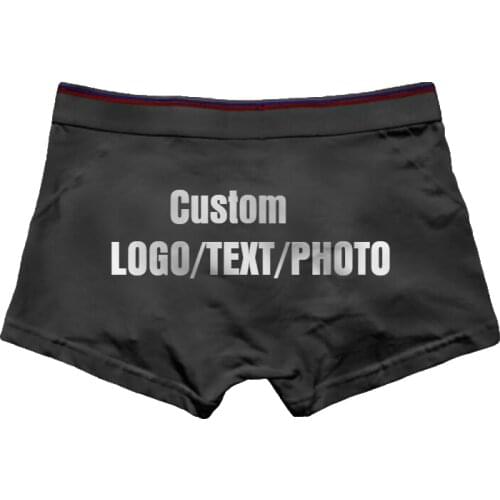 Custom Mens Boxers Underpants Cotton Underwear Print LOGO/TEXT/PHOTO