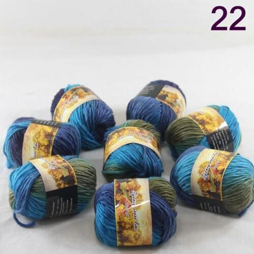 New Sale 8SkeinsX50g Womens Knit Scarves Shawls Rainbows Wool Crocheting Yarn Blue Royal Sand 822