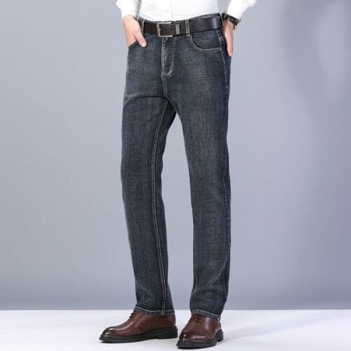 New Jeans Men Denim Mens Jeans Slim Fit Tall Male Cotton Pants Fashion Blue jean man Plus size 35 40