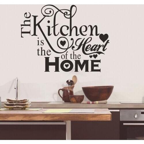 NEW Kitchen Heart Home Quote Wall Stickers Art Dining Room Removable Decals DIY