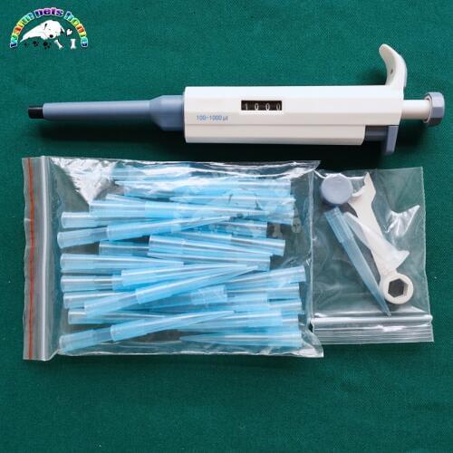 Single Channel Digital Variable Pipette Adjustable Pipettor with Pipette Tips Veterinary Supply