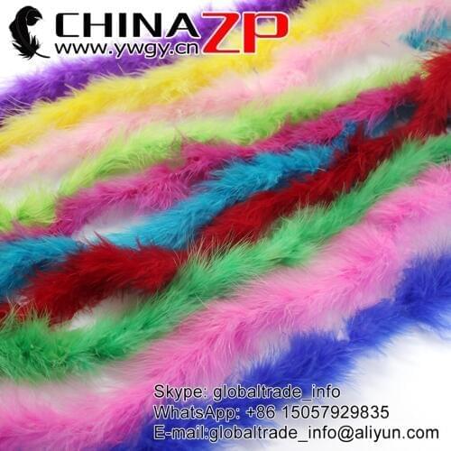 Wholesale and Retail from CHINAZP Factory Cheap 10g 20yards/lot Dyed Mixed Color Marabou Feather Boas