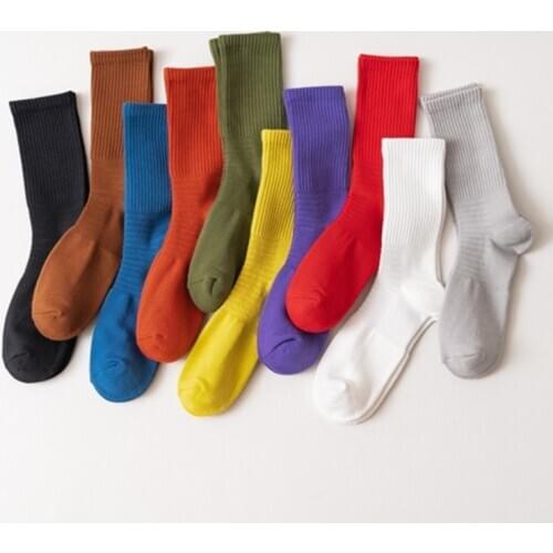 Peonfly Pair 1 Fashion Solid Color Short High Quality Cotton Funny Crew Casual Hip Hop Harajuku Socks Men