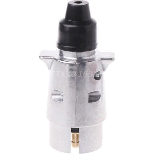 Durable 7 Pin Aluminium Alloy Plug Trailer Towing Electrics 12V Connector EU Plug