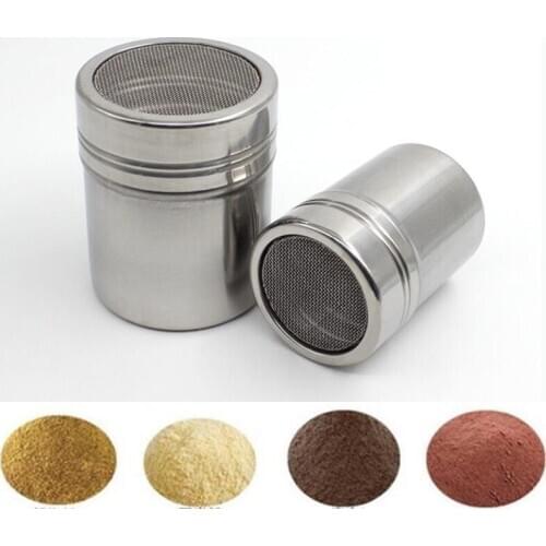 Stainless Steel Chocolate Shaker Cocoa Flour Icing Sugar Powder Coffee Sifter Lid Shaker Cooking Tools Coffee Accessories AX1808