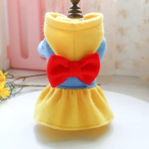 Cartoon Dog Clothes Bowknot Clothing for Dogs Dresses Small Super Pet Outfits White Snow Princess Skirt Girls Chihuahua Yorkies
