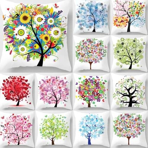 Butterfly Flower Pattern Decorative Cushions Pillowcase Polyester Cushion Cover Throw Pillow Sofa Decoration Pillowcover 40902