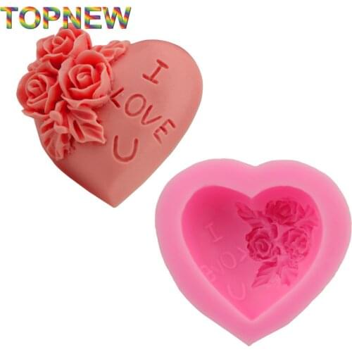 Silicone Flower Love Heart Soap Mold Fondant Cake Decorating Baking Tools 2271