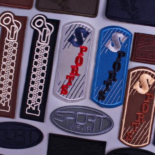 Sports Jeans Stripes For Clothing Patches Spain Sport Style Iron On Patches On Clothes DIY Zipper Applique Letter Stickers Patch