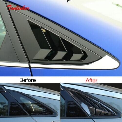 Tonlinker Exterior Car Rear Windows Triangle Blinds Cover Sticker For KIA K5 OPTIMA 2020-21 Car Styling 2 PCS ABS Cover Stickers