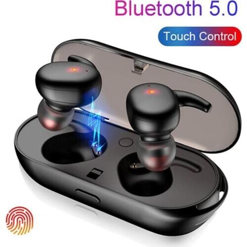 TWS Ear Plugs Waterproof Mini Simple Music Earphone for Sport Noise Reduction Stereo Wireless headphones with Charging Box