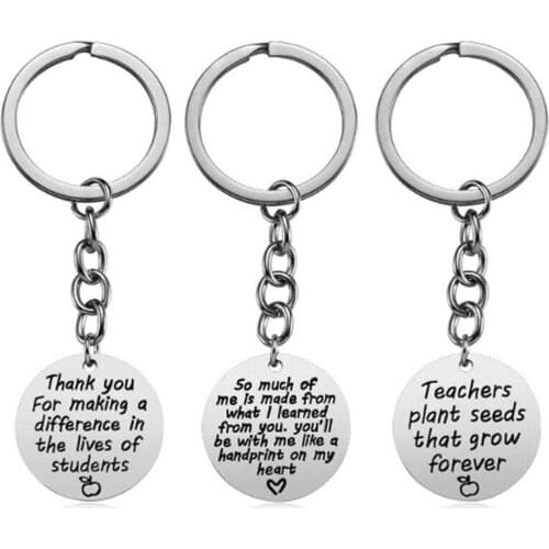 Teacher Gift Key Ring Teacher Appreciation Gifts Keychains Thank You Jewelry Keyrings Decoration Graduation Gifts for Teachers