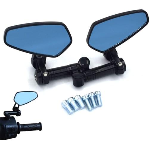 Universal CNC motorcycle rearview mirror blue anti-glare convex mirror For YAMAHA MT-07/FZ-07 FJ-09 MT-09 FZ-09 FZ1 FAZER FZ16