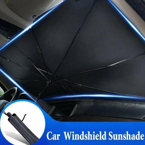 Vehemo Portable Car Umbrella Sun Shade Sunshade Covers Windshield Cover Auto Sun Visor Protector Outdoor Silver Car SunShade