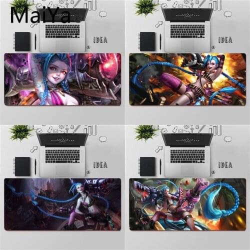 Maiya Top Quality League of Legends Jinx Natural Rubber Gaming mousepad Desk Mat Free Shipping Large Mouse Pad Keyboards Mat