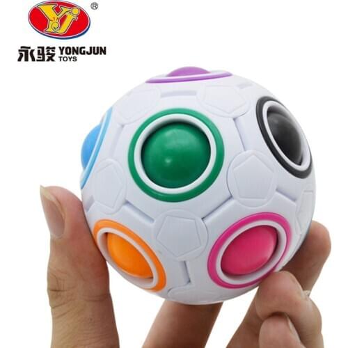 YongJun YJ Rainbow Wisdom Balls Football Magic Cube toys for children Gifts Learing Toy Brain Teaser Games Cubo Magico learning