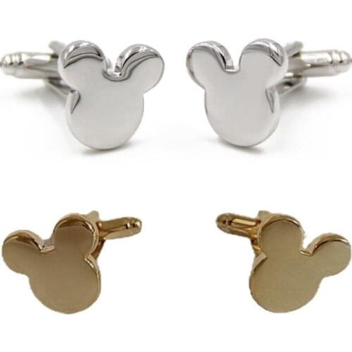 10pairs/lot BIG SALE Lovelty Mickey Cufflinks Copper Silver Mouse Shape Cuff Links Cuff Button Fashion Mens Jewelry Accessory
