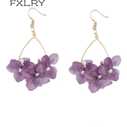 FXLRY Original Handmade Freshwater Pearl Eternal Flower Earrings For Women Fashion Jewelry
