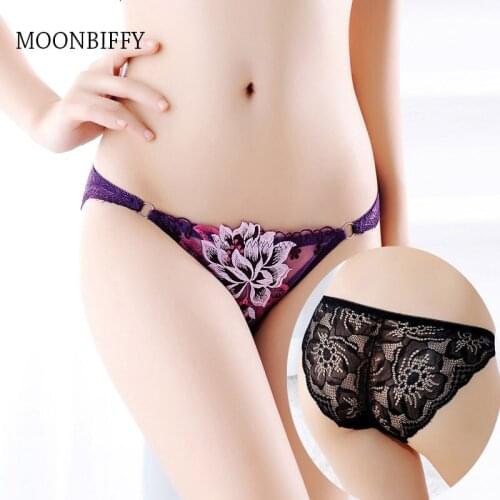 Female Underpants Sexy Lingerie Womens Low Rise Panties Peony Lace Underwear Intimates Seamless Underwear Ladies Briefs Thong