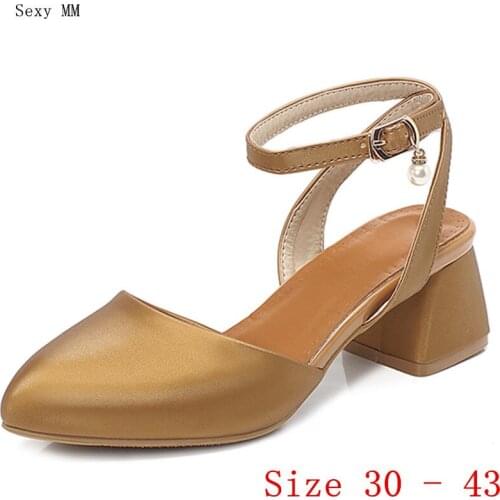 Pumps Women Oxfords Career Slingbacks Shoes Med High Heels Woman Med High Heel Shoes Small Plus Size 30 31 32 33 - 40 41 42 43