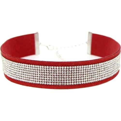 Crystal Gothic Leather Choker Necklace Women Crystal Choker Wedding Party Club Sexy Girl Harness jewelry goth