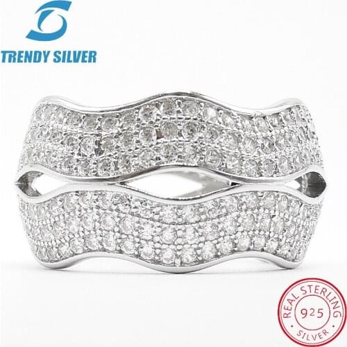 Vintage rings silver real 925 sterling jewelry for women rose gold with stone zircon solid elegant