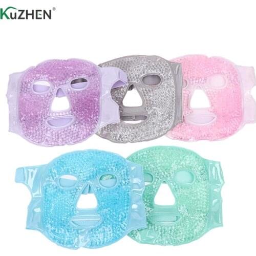 1PC Cold Gel Face Mask Ice Compress Blue Full Face Mask For Migraines,Headache,Sinus Pain,Puffy Eyes,Dark Circles,Skin Care Tool