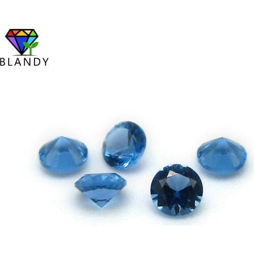 1000pcs/lot AAAAA Grade 1.0-3.0mm Round Machine Cut London Blue Nano Stone Wax Casting Synthetic Blue Nano Beads For Jewelry