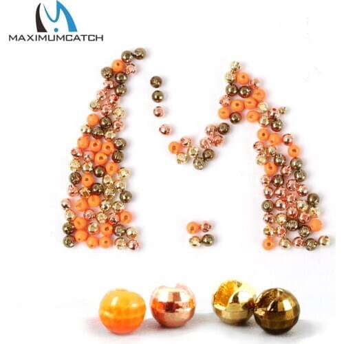 Maximumcatch 25pc Fly Tying Beads Diamond Slotted Tungsen Beads Fly Tying Material Multi-Color Fly Fishing Tungsten Beads