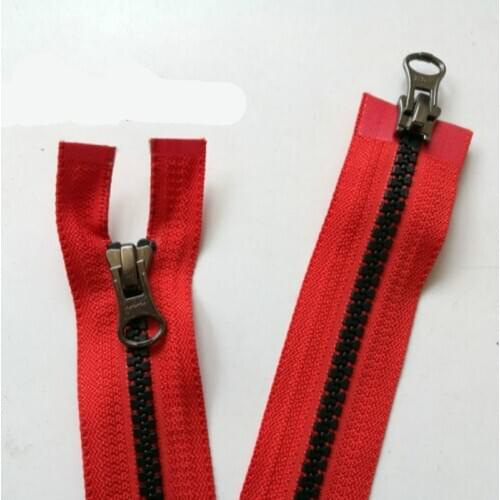 5# 80cm LONG Resin YKK Zipper Red Black Teeth DOUBLE End TWO-WAY Jacket COAT Replacement Repair Tailor Sewing ACCESSORIES