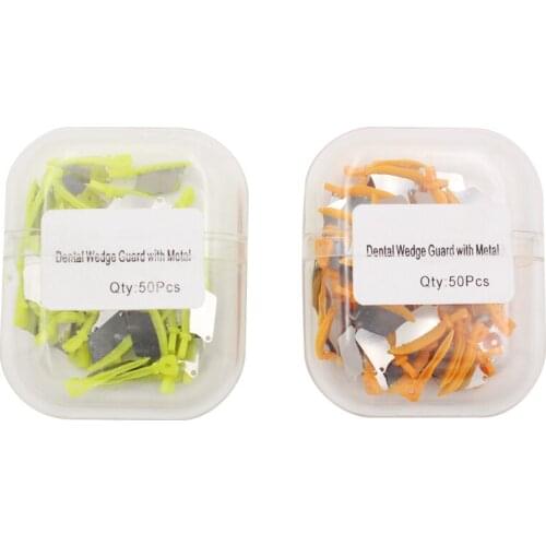 50Pcs/Box Dental Prime Teeth Interproximal Plastic Wedge With Protection Dental Steel Matrix