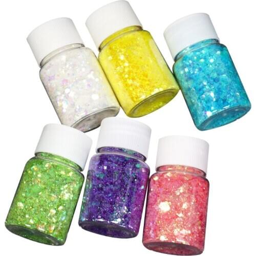 6 Pcs/set Glitter Filling Material Epoxy Filler Decoration Ornaments DIY Tool Sequin Resin Mold Accessories