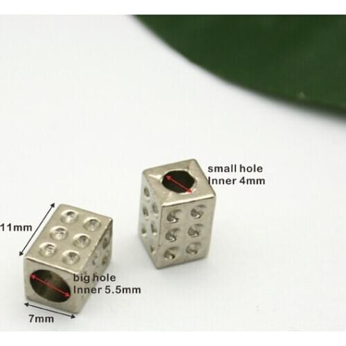 60 pcs / lot BELL-011 metal zinc alloy bell stoppers square cord ends lock free silver nickle for 4mm bungee cord shipping