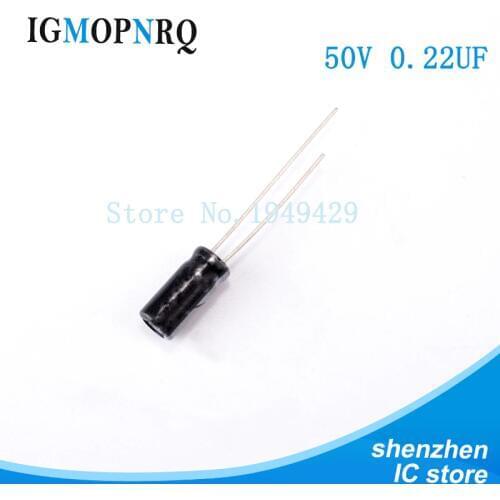 20PCS/LOT 0.22uF 50V Aluminum electrolytic capacitor 50v 0.22uf 4*7 Electrolytic capacitor