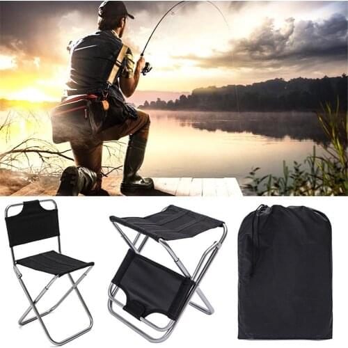 Aluminum Folding Chair Outdoor Fishing Camping Picnic Climbing Stool Cloth Bag Package With Backrest