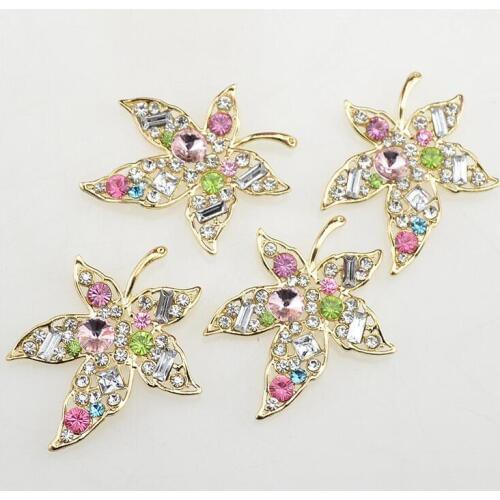 Free Shipping Wholesale 20pcs/lot 51X42mm Rhinestone Flatback Button For Hair Flower Wedding Invitation LIDI005