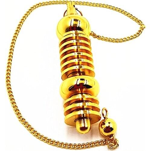 Big brass Metal Dowsing Pendulum for Reiki Healing Divinatio Pendent Spiritual Wicca Men Amulet Screw Shape Pendule Radiestesia