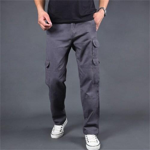 Cargo Pants Men Loose Khaki Casual Elastic Waist Military Tactical Pant Men Army Green Streetwear Trousers Pantalones Hombre,215