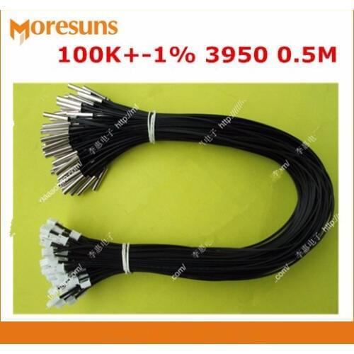 Fast Free ship 100pcs/lot Custom Made NTC Sensor 100K+-1% 3950 L=0.5M NTC temperature sensor