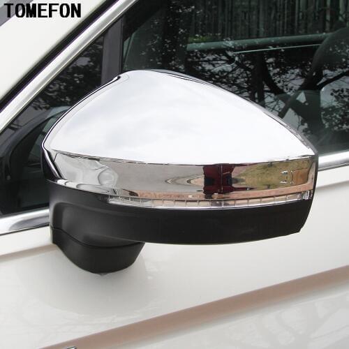 For Volkswagen VW Tiguan Second Generation 2017 2018 ABS Chrome Exterior Side Door Rearview Mirror Cover 2Pcs Car Styling