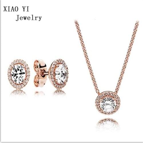 XIAOYI 2020 Years fashion Women Temperament Of necklace earrings set romantic fashion gift fine jewelry Free Package Mail female