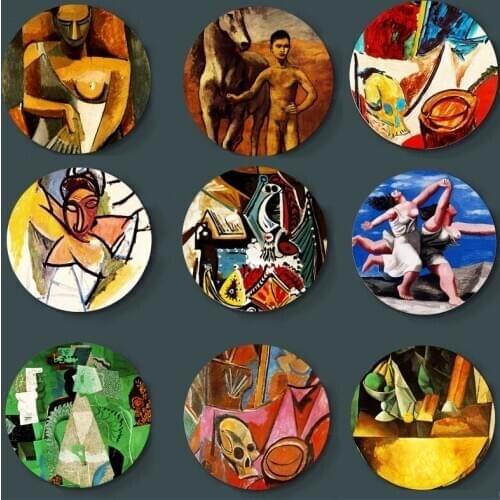 Artist Picasso Painting Wall-Hanging High-End Decorative Plate Colorful Ceramic Plate Home Bar Background