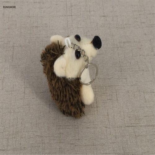 Cute Little 7.5CM Hedgehog Animal Plush Stuffed TOY , Keychain Ring Gift Plush Doll